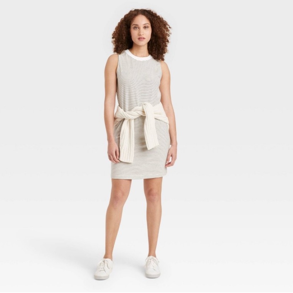Muscle Tank Dress- striped dress